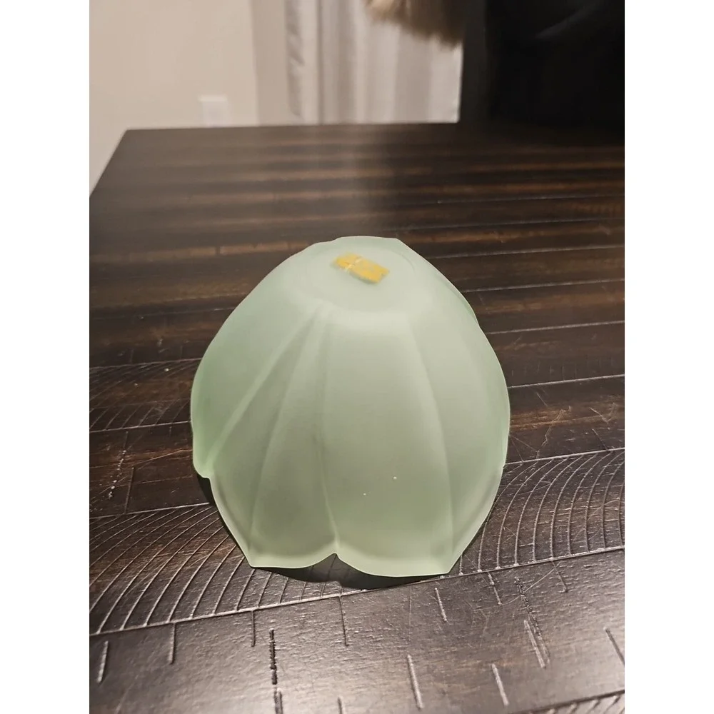 Lenox Mint green Tulip Lotus Frosted Glass Flower‎ Bowl/Dish 6